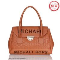 michael kors logo monogram medium bruinen boekentassen Vintage Tas Online lkind724